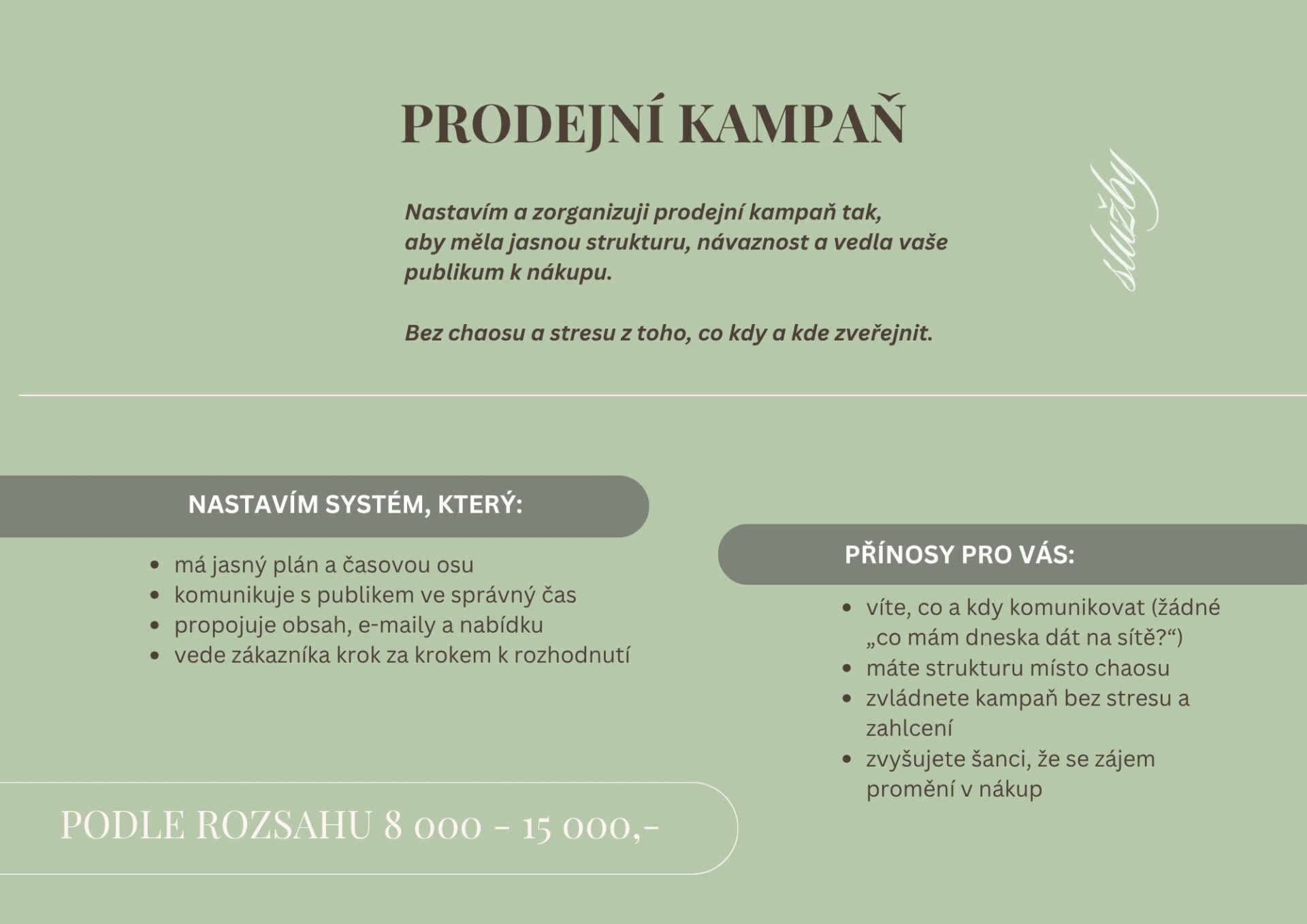 Nastavení prodejní kampaně